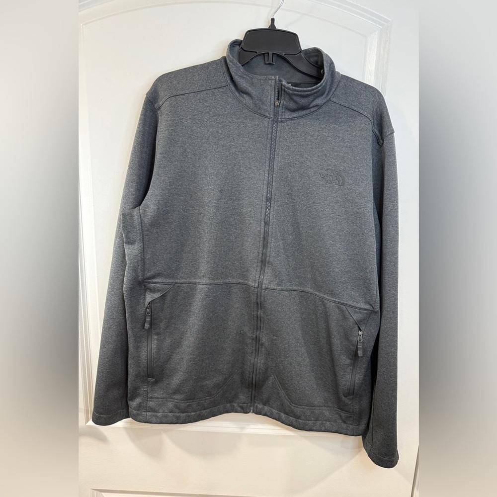 The North Face Men’s Large Gray Full Zip Jacket Embroidered Logo